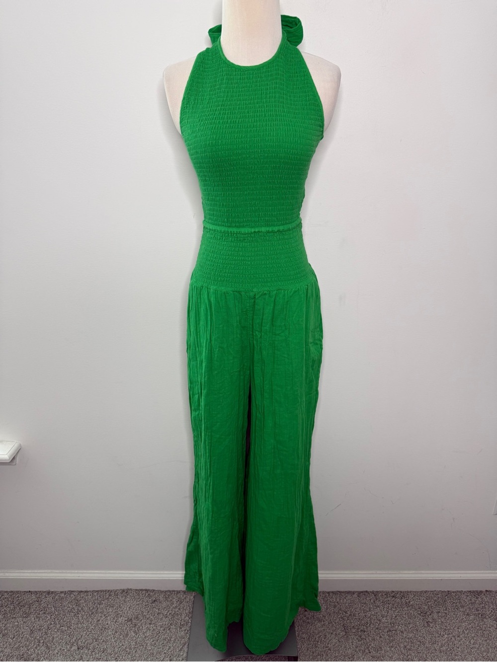 Me+Em Cheesecloth Shirred Wide-Leg Jumpsuit 4